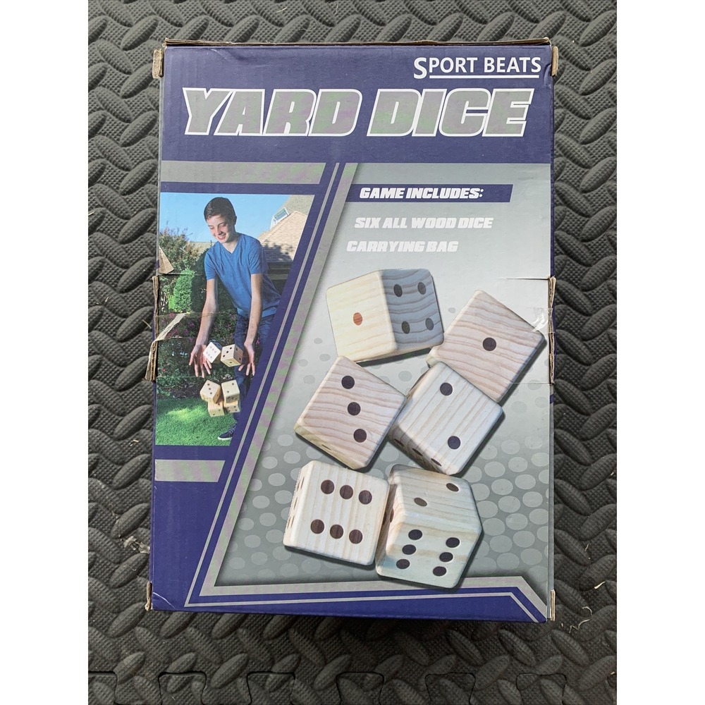Giant Wooden Yard Dice Sports Beats Set of 6 Outdoor Yard Lawn Games